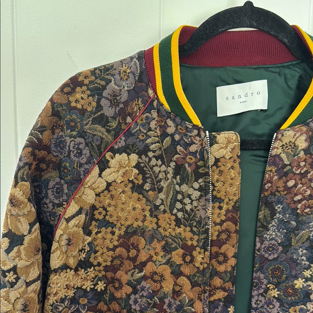 Floral Patterned Bomber Jacket - image 8